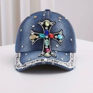 Women’s Denim Cross Hat NWT